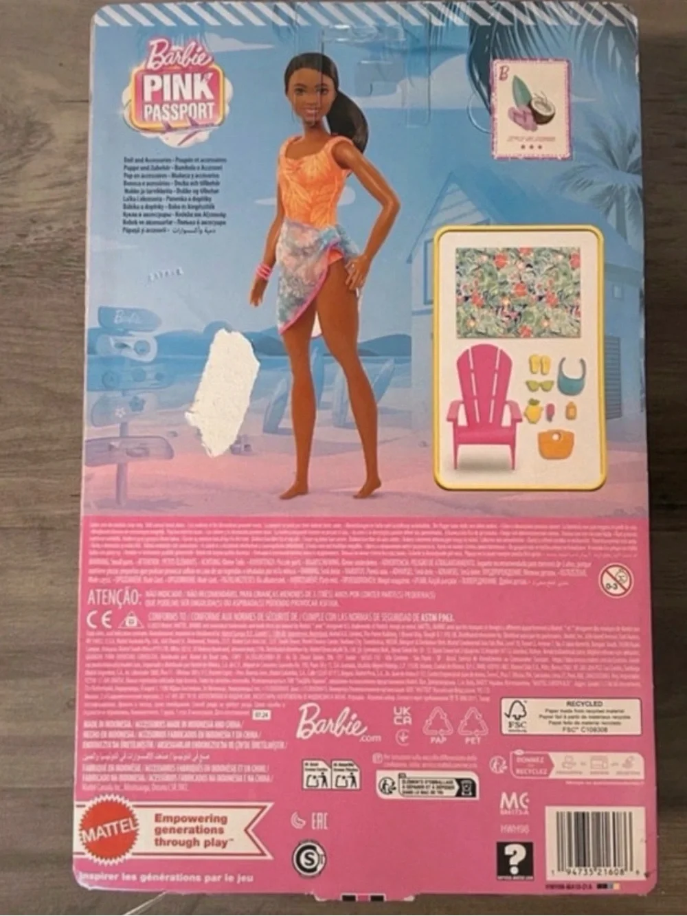 Mattel Barbie Pink Passport Hawaii Brooklyn Doll Playset